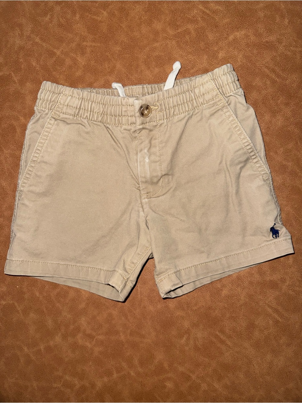 Polo Ralph Lauren Khaki Boys 4 Shorts with Navy Pony